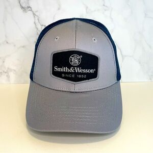 Smith and Wesson Classic Logo Trucker Hat Navy And Grey
